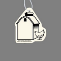 Paper Air Freshener Tag W/ Tab - Barn With Chicken